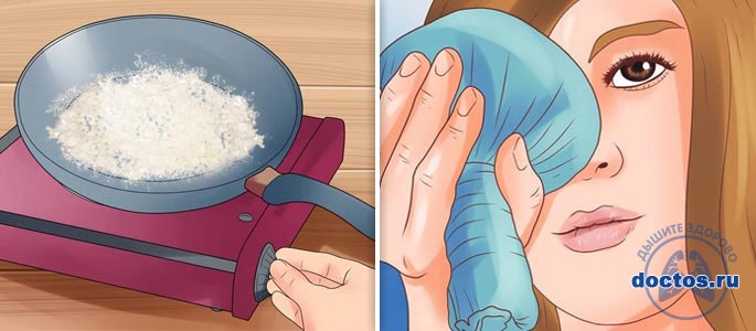 Прогревание носа солью
