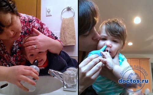 Промывание носа ребенку